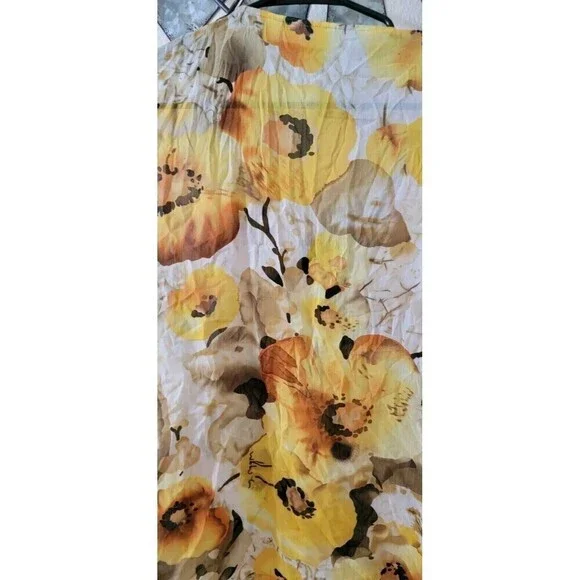 Susan Graver Womens Yellow floral Business Pearl Blouse Size XS. - Picture 5 of 11